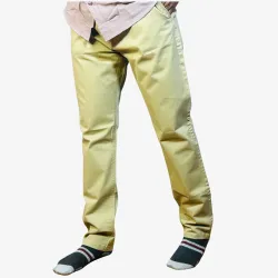 Men's Solid Beige Cotton Formal Pant | Regular Fit Office & Casual Wear